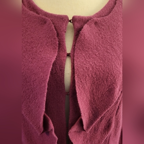 Kate Hill 100% Wool Scalloped Mauve Front Blazer Size XL - Picture 10 of 10